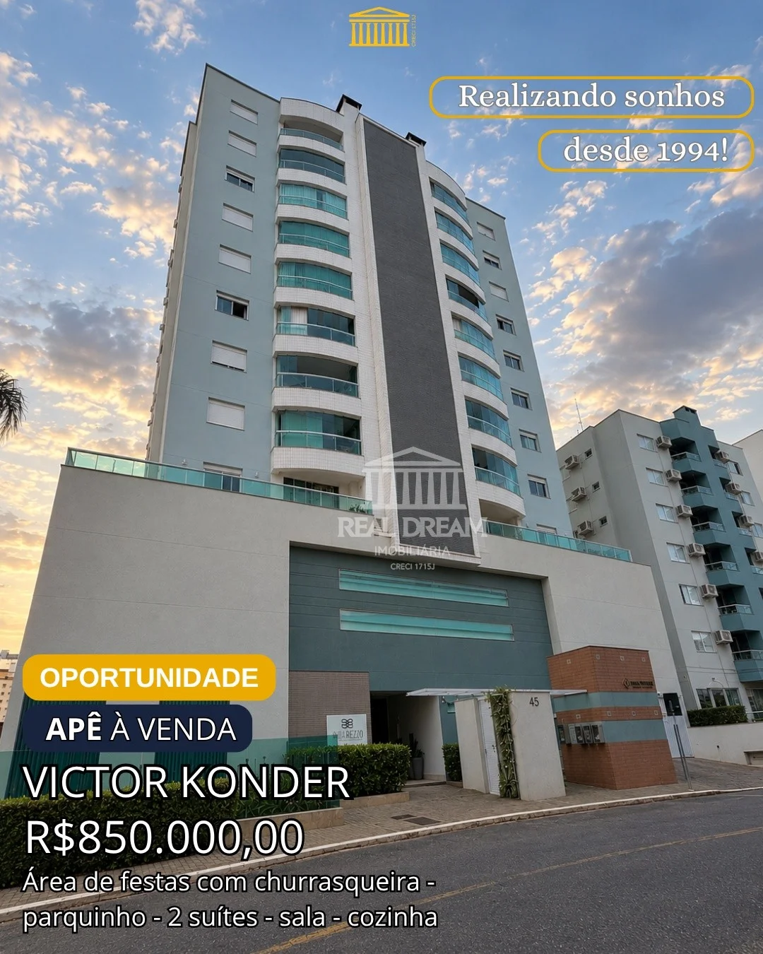 Apartamento 2 dormitórios em Blumenau no bairro Victor Konder