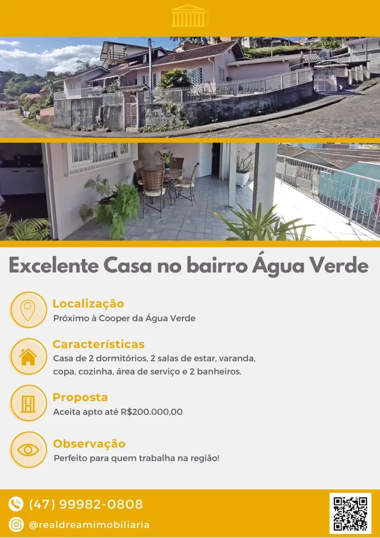 VENDE CASA próximo à COOPER ÁGUA VERDE - Opção 812