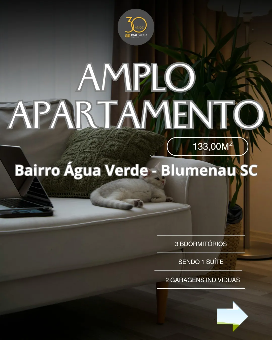 Apartamento 3 dormitórios em Blumenau no bairro Água Verde